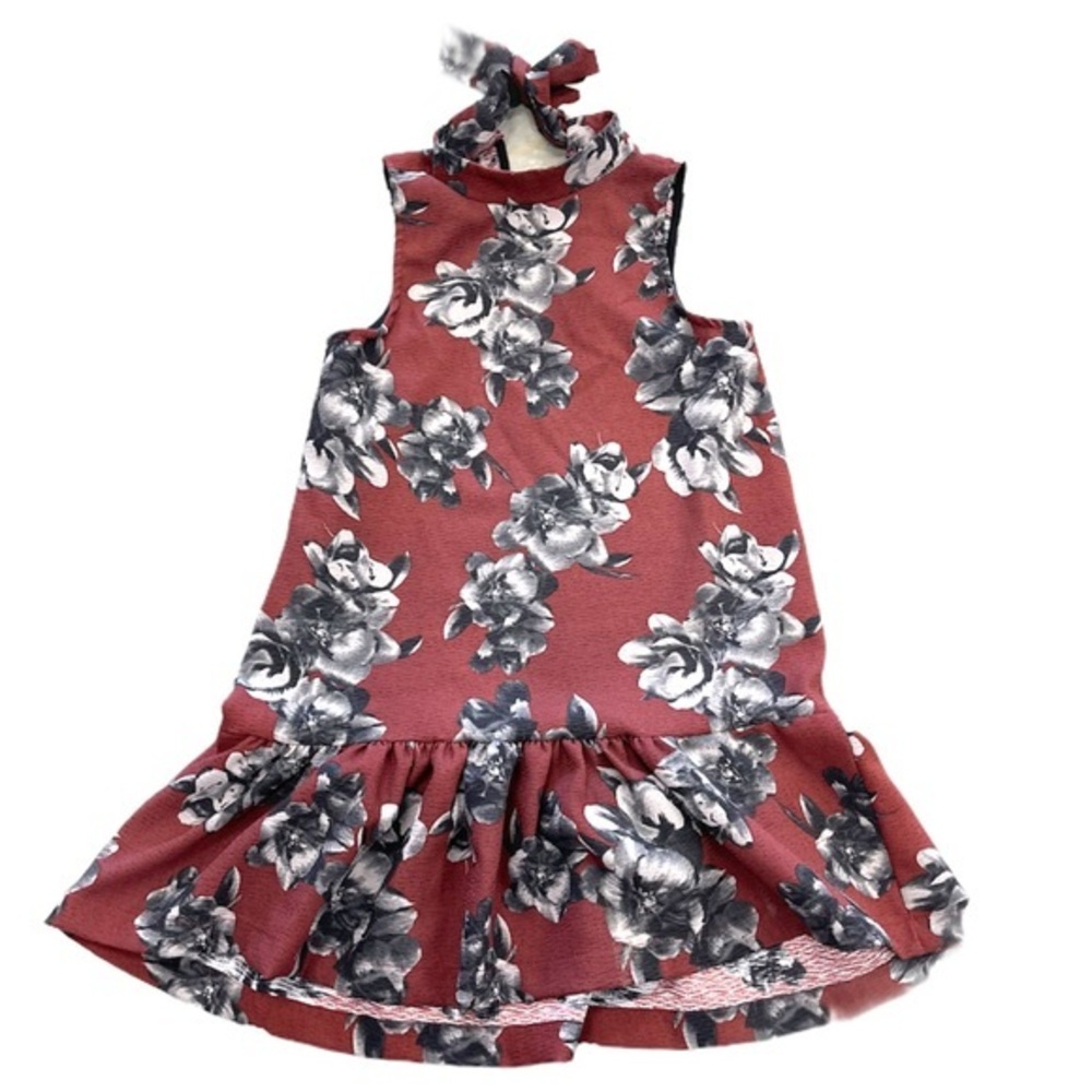 Mind Code Swing hem high neck halter mini dress